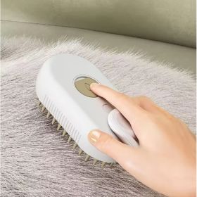 Cat Dog Pet Spray Massage Brush 3 In 1 One Button Steam Spray Folding Rotatable Floating Hair Bath Hair Removal Brush Comb (Option: White)