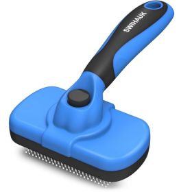 Swihauk Self Cleaning Slicker Brush  Skin Friendly Deshedding Grooming Tool For Dogs Cats  Suitable For Shedding  Haired Pets With Pet Supplies A (Option: BLUE)